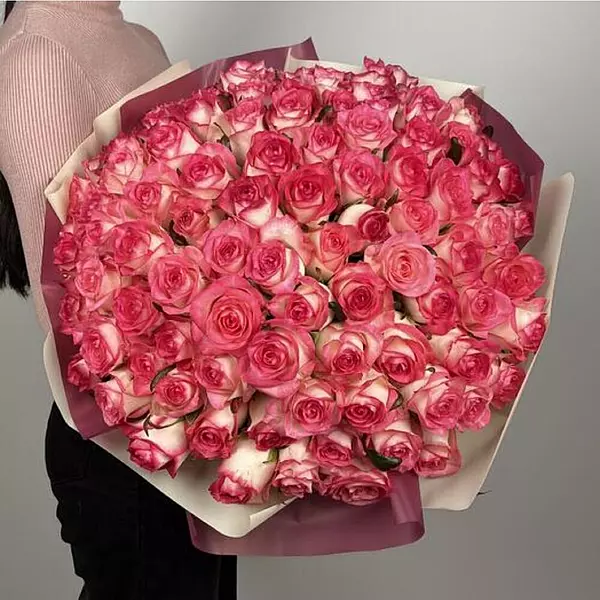 101 Grand Bi-Color Pink Rose Bouquet