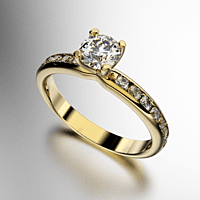 ANILLO SOLITARIO REDONDA COSTADO CON PIEDRAS REDONDAS (MOD. A124) ANILLO SOLITARIO REDONDA COSTADO CON PIEDRAS REDONDAS (MOD. A124)