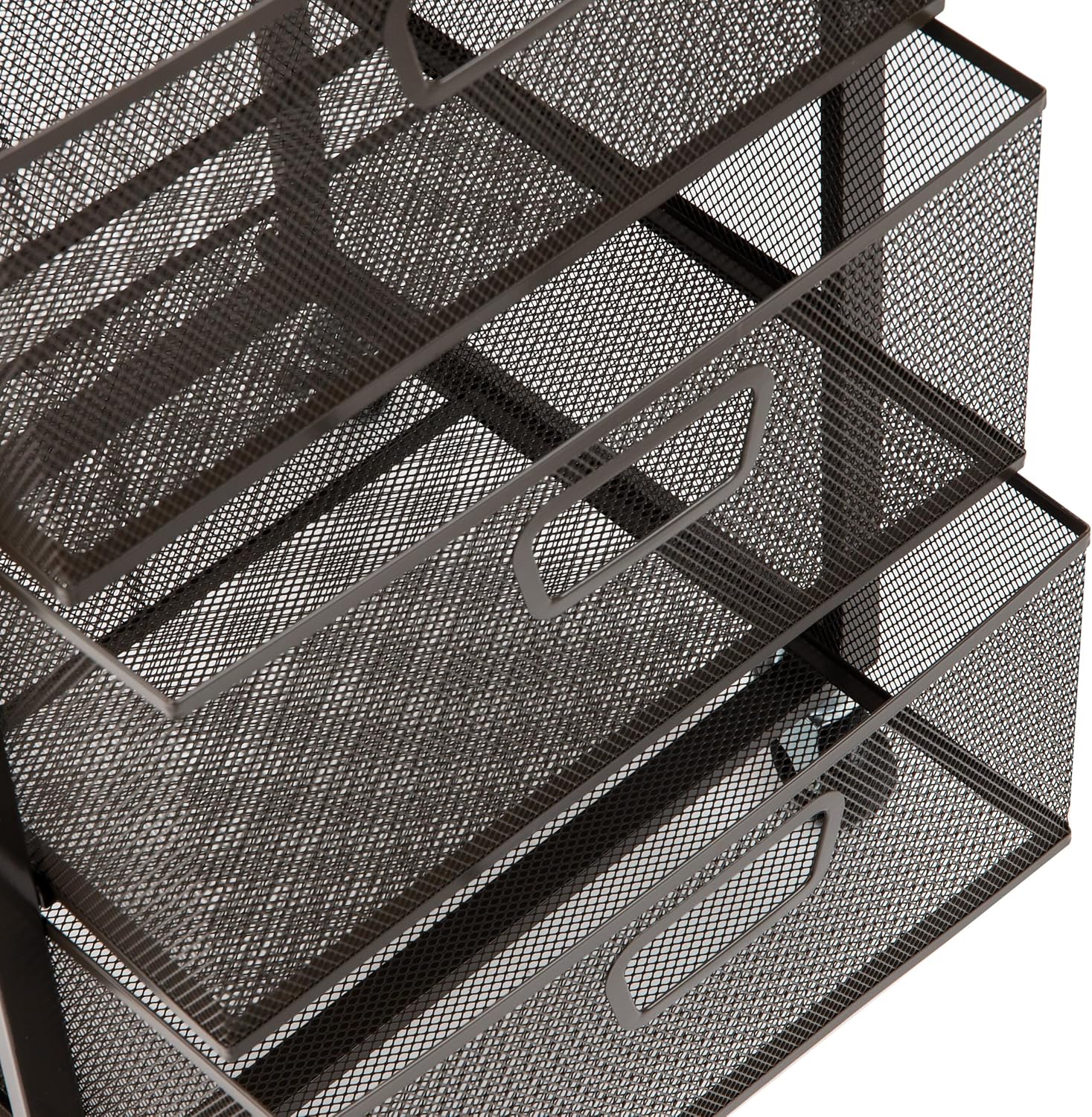 Mind Reader Cart with Drawers, Office Organizer, Storage, Bathroom, Metal Mesh, 15.75"L x 13"W x 24.25"H