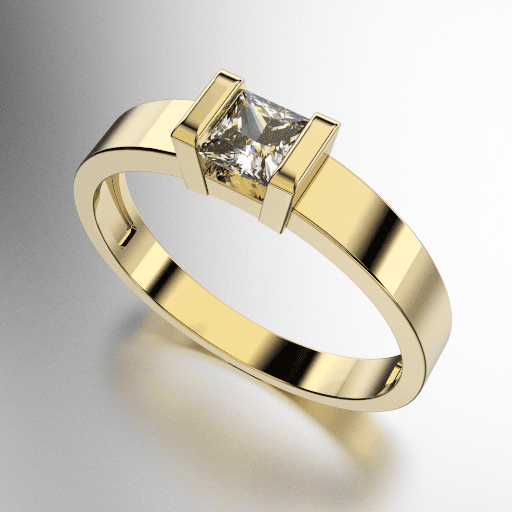 ANILLO SOLITARIO CARRE (MOD. A144) ANILLO SOLITARIO CARRE (MOD. A144)