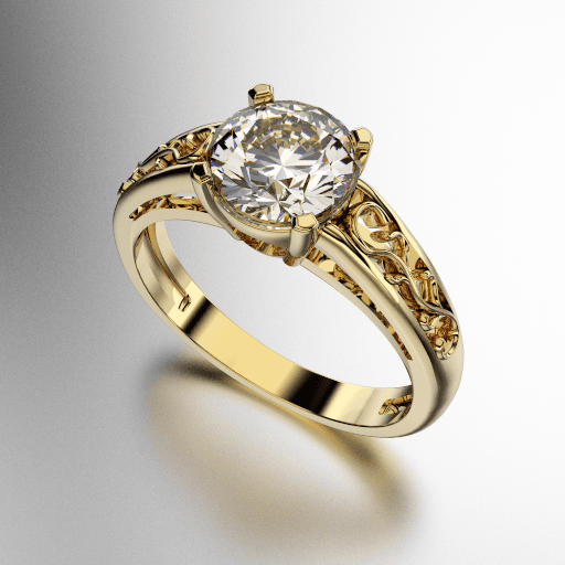 ANILLO SOLITARIO ART-DECO CON PIEDRA REDONDA (MOD. A145) ANILLO SOLITARIO ART-DECO CON PIEDRA REDONDA (MOD. A145)
