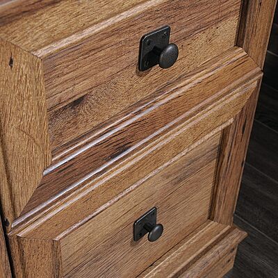 Sauder Palladia L-Shaped Desk with Drawers, File Cabinet Storage & Keyboard Tray