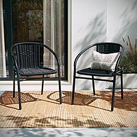 Flash Furniture Lila Rattan Stackable Indoor/Outdoor Dining Chairs