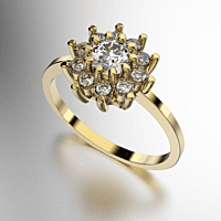 ANILLO ROSETA PIEDRAS REDONDAS (MOD. 153) ANILLO ROSETA PIEDRAS REDONDAS (MOD. 153)