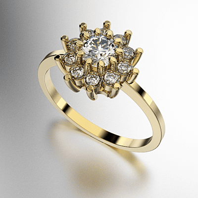 ANILLO ROSETA PIEDRAS REDONDAS (MOD. 153)