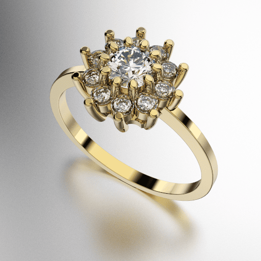 ANILLO ROSETA PIEDRAS REDONDAS (MOD. 153) ANILLO ROSETA PIEDRAS REDONDAS (MOD. 153)