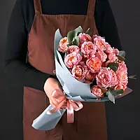 11 Julietta Peony Roses And Eucalyptus Bouquet