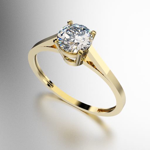 ANILLO SOLITARIO CUATRO GRIFAS PIEDRA REDONDA (5MM) (MOD. A165)