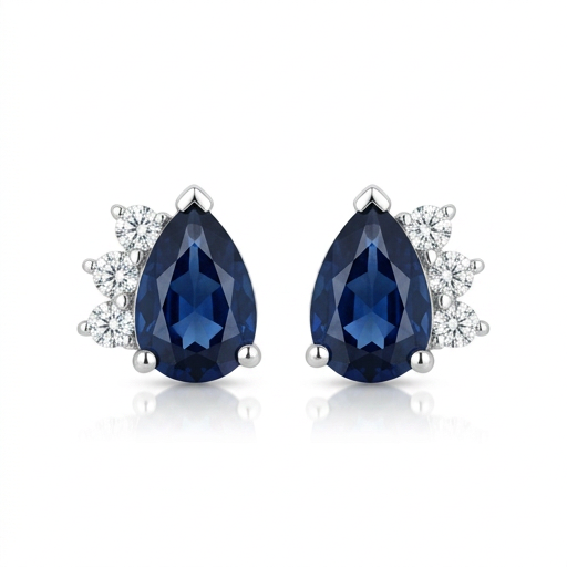 14K GOTA ZAF 1.16CT  CON 3 DI .09CT A UN LADO WG
