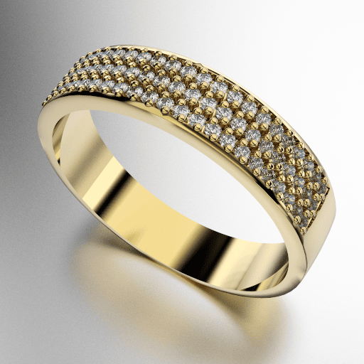 ANILLO ENGARCE PAVE TRES HILERAS CON PIEDRAS REDONDAS (MOD. A166) ANILLO ENGARCE PAVE TRES HILERAS CON PIEDRAS REDONDAS (MOD. A166)