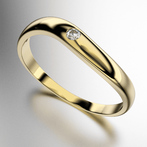 ANILLO MEDIO SIN FIN ONDITA CON PIEDRAS REDONDA (MOD. A167)
