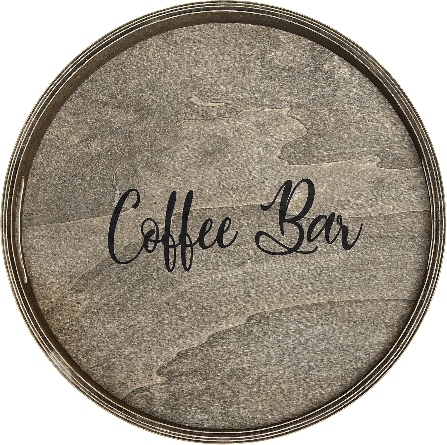 Elegant Designs Decorative Wood Serving Tray w/Handles