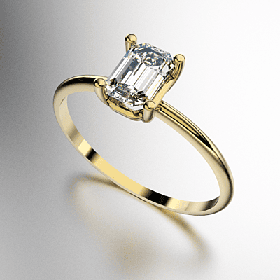 ANILLO SOLITARIO BAGUETTE OCHAVADO (MOD. A176) ANILLO SOLITARIO BAGUETTE OCHAVADO (MOD. A176)