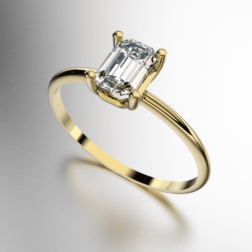ANILLO SOLITARIO BAGUETTE OCHAVADO (MOD. A176) ANILLO SOLITARIO BAGUETTE OCHAVADO (MOD. A176)