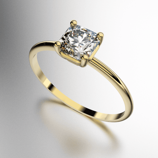 ANILLO SOLITARIO CARRE OCHAVADO 5MM (MOD. A177)