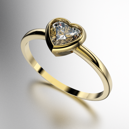 ANILLO SOLITARIO CORAZON (MOD. A187)