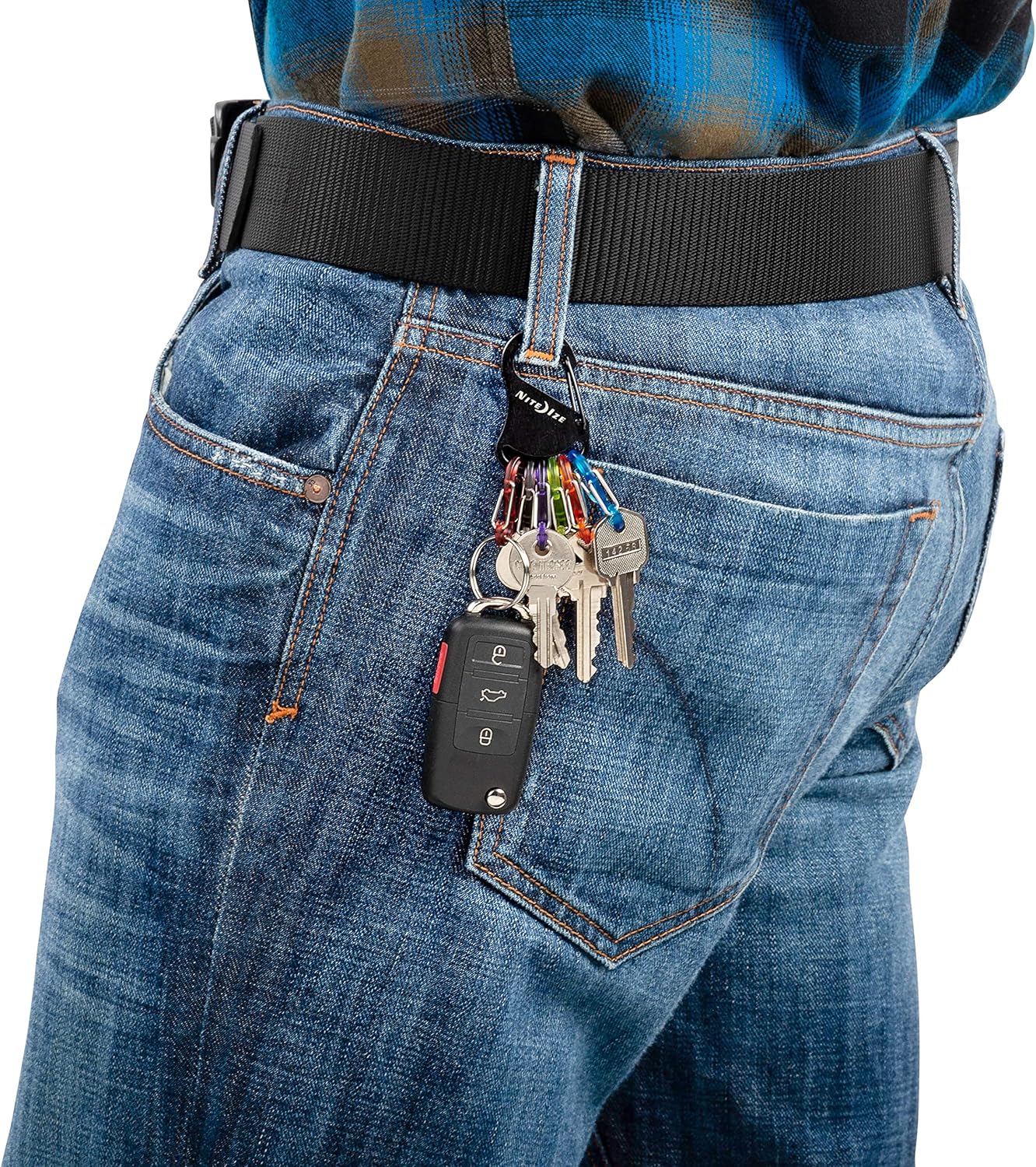 Nite Ize KeyRack Steel S-Biner - Key Carabiner Organizer with 6 Colorful S-Biners