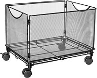 Safco Onyx Rolling Cart Desktop Tub File, Fits Letter-Size Hanging Folders, Collapsible Desk Organizer, Durable Steel Mesh Construction, Black