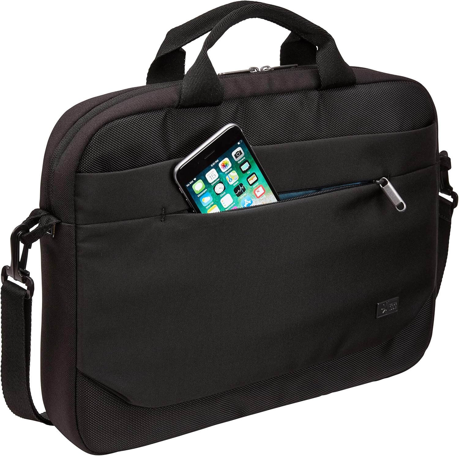 Case Logic Advantage Laptop Attache, Fits Devices Up to 14", Polyester, 14.6 x 2.8 x 13, Black