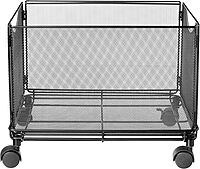 Safco Onyx Rolling Cart Desktop Tub File, Fits Letter-Size Hanging Folders, Collapsible Desk Organizer, Durable Steel Mesh Construction, Black