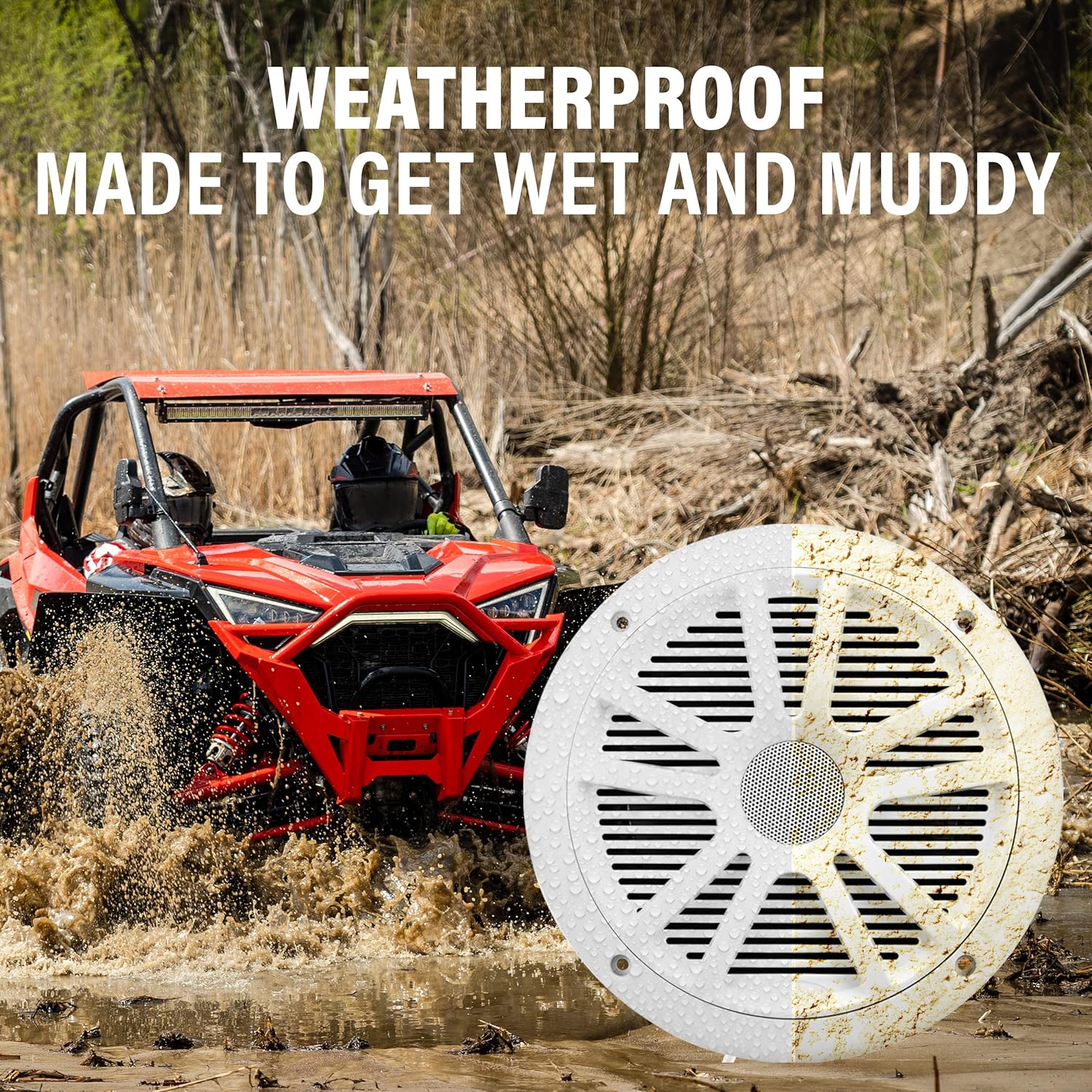 BOSS Audio Systems MG150W.6 Marine Boat Stereo Sound System Speaker Package - Built-in 2 Cannel Amplifier Head Unit