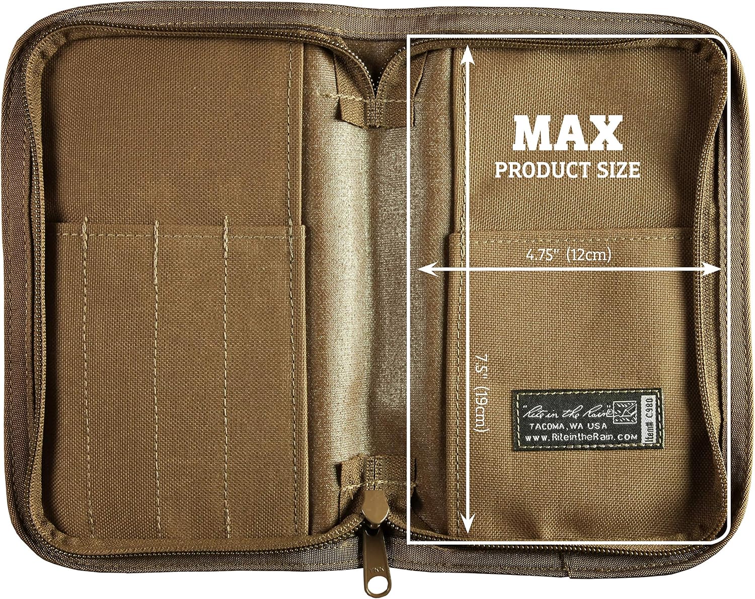 Rite in the Rain Weatherproof Cordura Fabric Notebook Cover, 5.5" x 8.5", Tan Cover (No. C980)