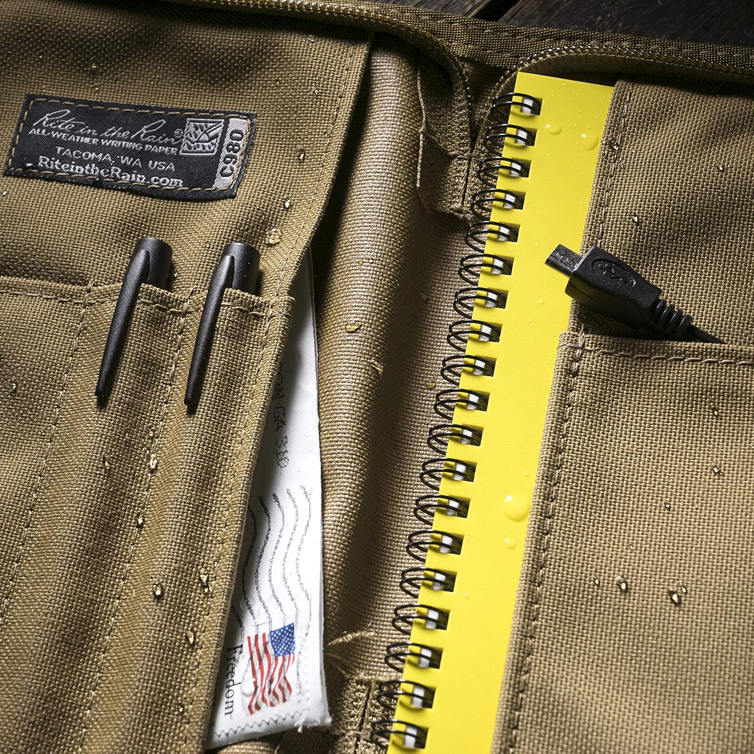 Rite in the Rain Weatherproof Cordura Fabric Notebook Cover, 5.5" x 8.5", Tan Cover (No. C980)