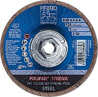 4-1/2" POLIFAN®-Strong Flap Disc SGP, Conical, 50 Grit Zirconia - 5/8-11 THD. 4-1/2 Inches 50 5/8-11 Inches Threaded Hole