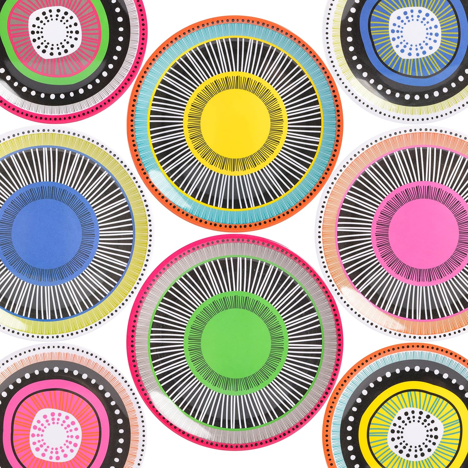 Gibson Home Almira Melamine Dinnerware, Assorted, Service for Four (12pcs) Assorted (Almira) Service for Four (12pcs)