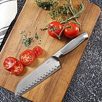 Oster Edgefield 14-Piece Stainless-Steel Cutlery Knife Set With Knife Block, Silver/Black