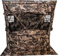 BOG Prevail Sitting Height Ground Blind Mossy Oak with StealthZip Silent Zippers, StealthTrac Silent Windows