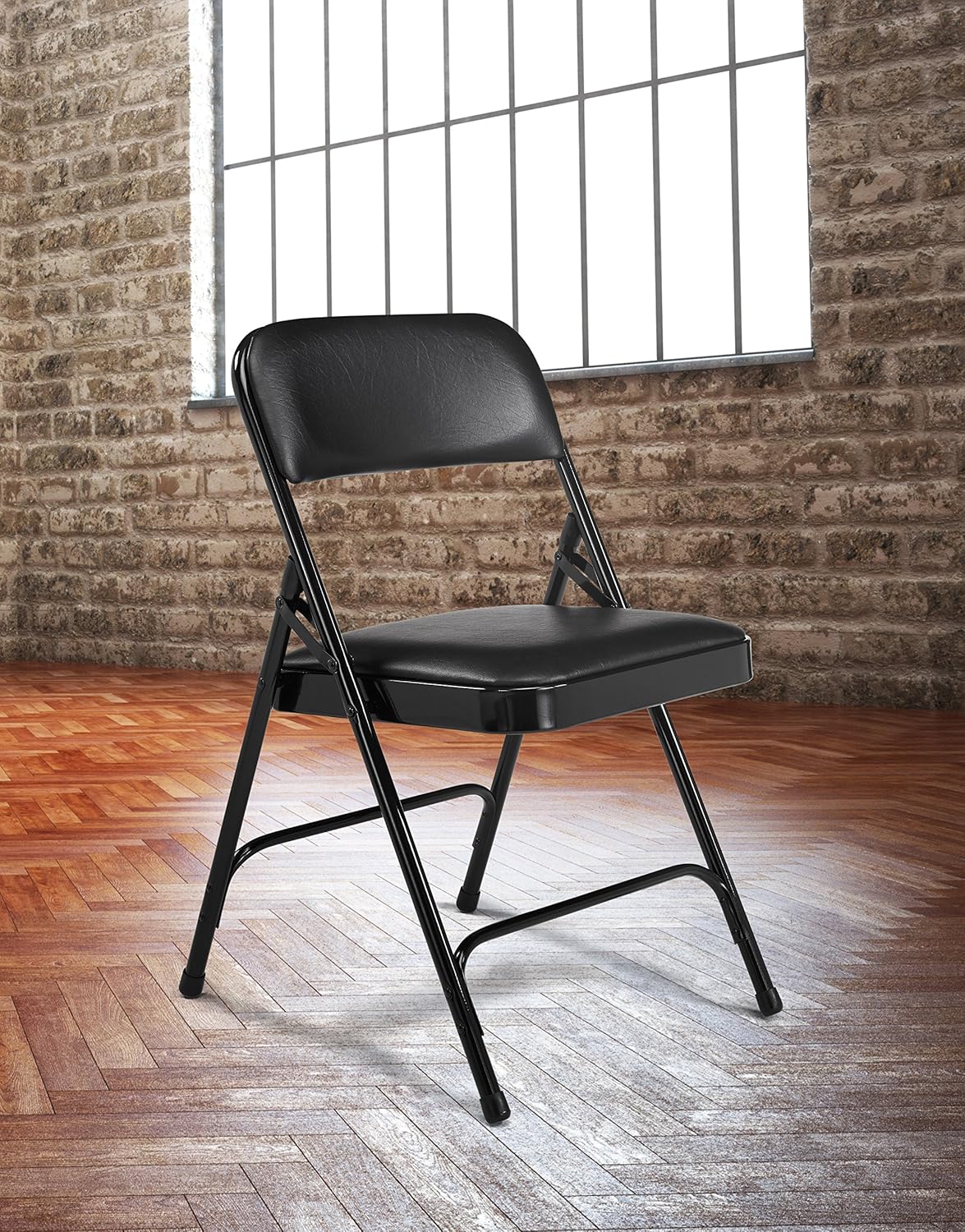 NATIONAL PUBLIC SEATING 1200 Series Padded Vinyl Folding Chairs - Set of 4