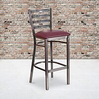 Flash Furniture HERCULES Series Clear Coated Ladder Back Metal Restaurant Barstool