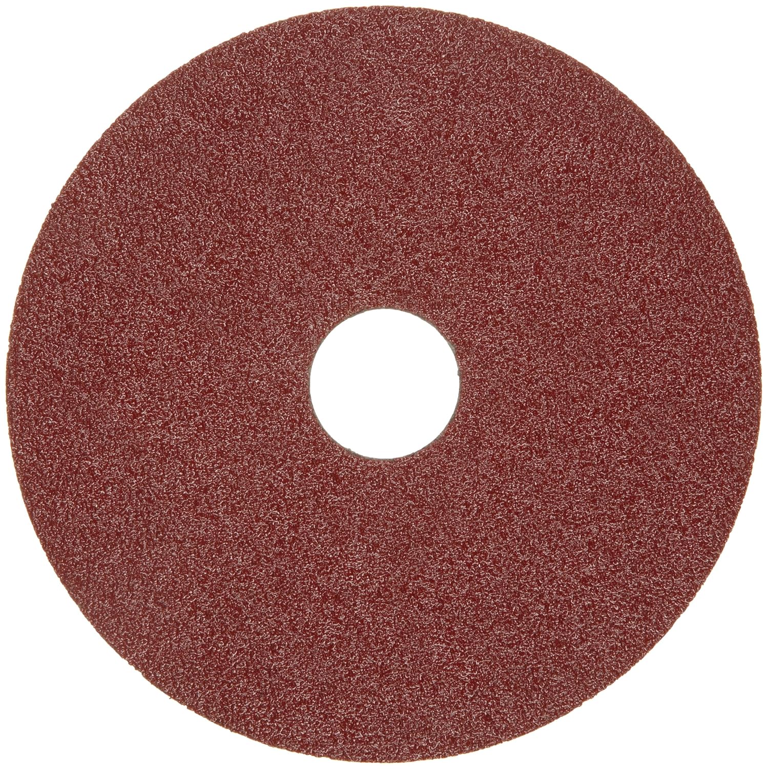 Merit Resin Abrasive Disc, Fiber Backing, Aluminum Oxide, 7/8" Arbor, 4-1/2" Diameter, Grit 36 (Box of 25)