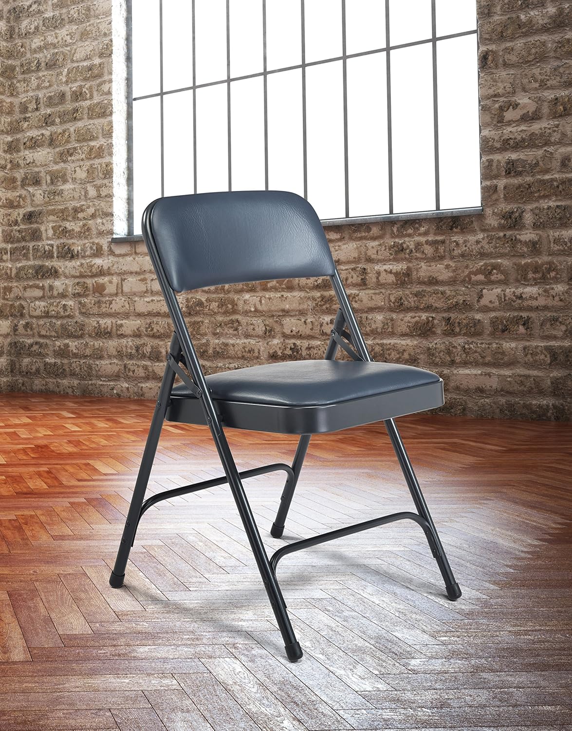 NATIONAL PUBLIC SEATING 1200 Series Padded Vinyl Folding Chairs - Set of 4