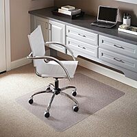 Flash Furniture Jackson 45'' x 53'' Carpet Chair Mat with Studded Gripper Back and Scuff Resistant Textured Top