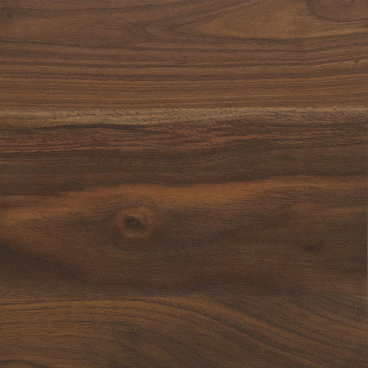 Sauder Harvey Park Tall Bookcase with Drawers, Mid-Century Modern Design, Narrow Bookcase - Grand Walnut Finish