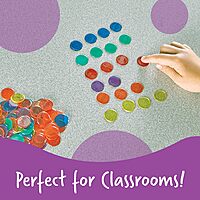 Learning Resources Transparent Color Counting Chips - 250 Pieces, Ages 5+, Math Counters for Kids, Counting Chips