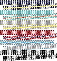 Barker Creek Double-Sided Border 6-Pack, Chevron, Multi-Design, 35' Each of 6 Colorful Sets of Double-Sided Border with Coordinating Chevron Designs, 210' of Trim Total (4000)