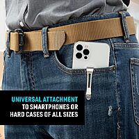 Nite Ize HipClip Universal Pocket Clip - Stainless Steel Adhesive Clip - Pocket Accessories for Cell Phone