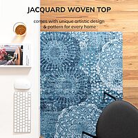Anji Mountain Rug'd Office Chair Mat for Carpet & Hardwood Floor - Jacquard Woven Top, Anti-Slip Backing, Low Pile