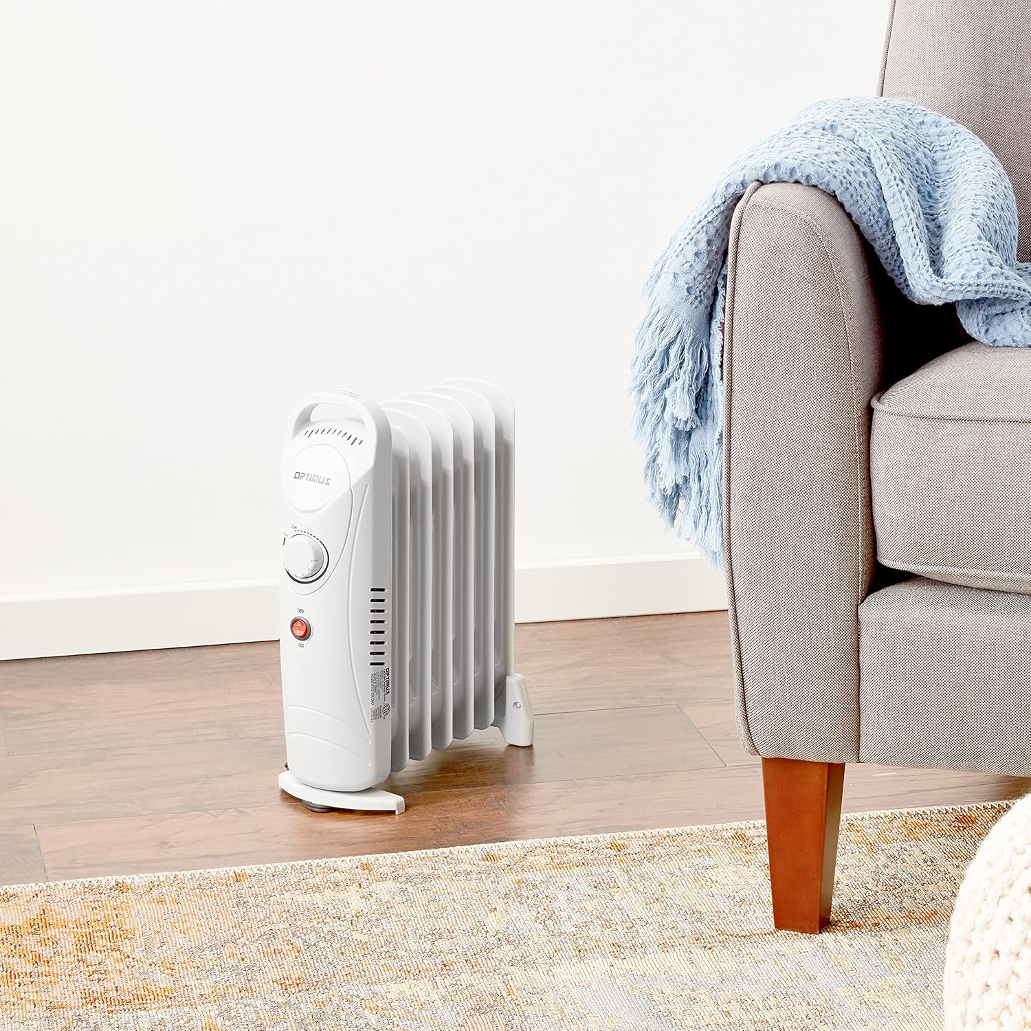 Optimus H-6003 700W Portable Oil-Filled Radiator Heater, 16 x 6 x 15 inches