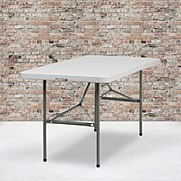 FLASH FURNITURE Bi-Fold Plastic Folding Table