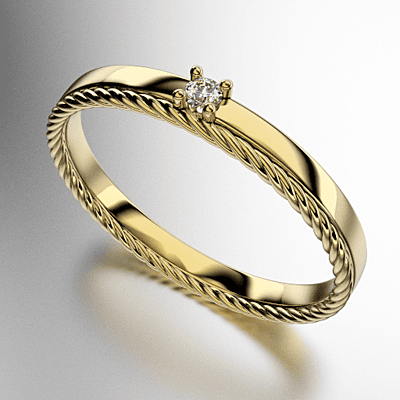 ANILLO SOLITARIO EXTREMO TRENZADO (Mod. 200) ANILLO SOLITARIO EXTREMO TRENZADO (Mod. 200)