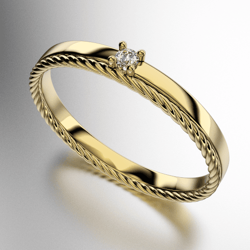 ANILLO SOLITARIO EXTREMO TRENZADO (Mod. 200) ANILLO SOLITARIO EXTREMO TRENZADO (Mod. 200)
