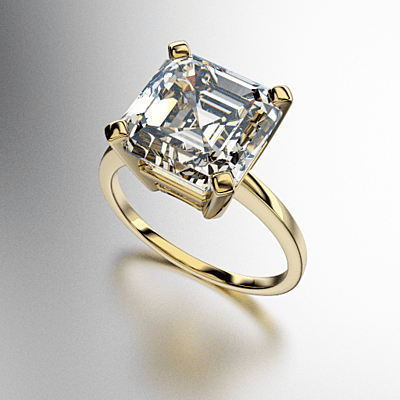 ANILLO SOLITARIO PIEDRA CARRE OCHAVADA (MOD. A205)