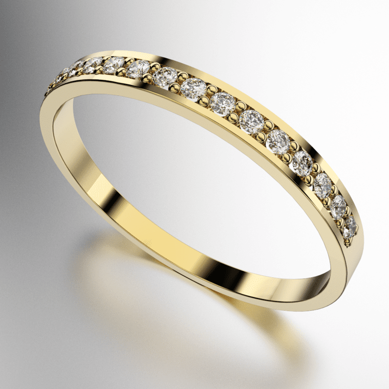 ANILLO MEDIO SIN FIN CON GRIFAS MED. 2 PIEDRAS REDONDAS (1.5MM) 