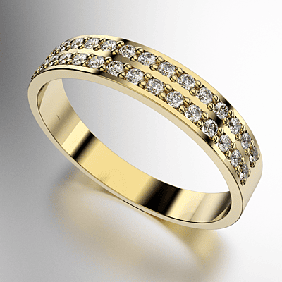 ANILLO MEDIO SIN FIN DOBLE CON GRIFAS MED. 2 PIEDRAS REDONDAS (1.5MM) (MOD. A208D)
