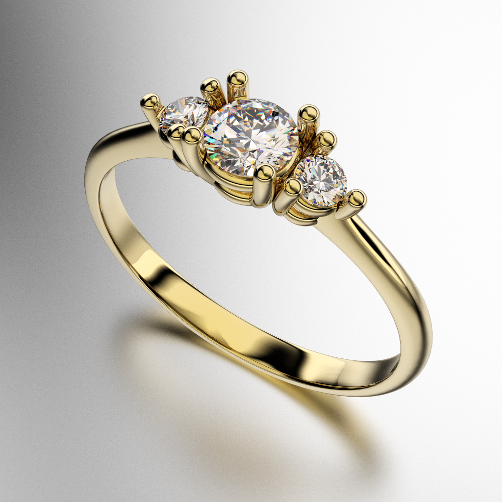 ANILLO TRICILLO CON BRILLANTE (MOD. 255) ANILLO TRICILLO CON BRILLANTE (MOD. 255)