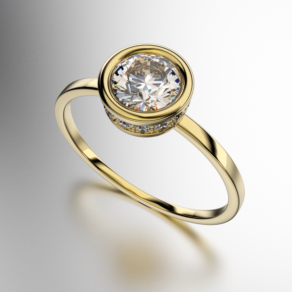ANILLO SOLITARIO VIROLA CON PIEDRAS ALREDEDOR (MOD. A264) ANILLO SOLITARIO VIROLA CON PIEDRAS ALREDEDOR (MOD. A264)